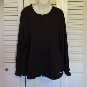 Med-culture Black Zip-Front Long Sleeve Jacket